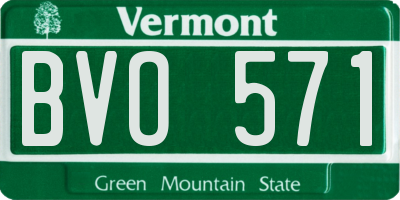 VT license plate BVO571