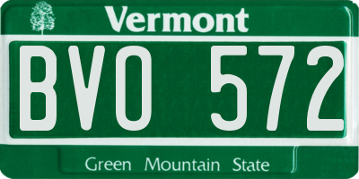 VT license plate BVO572