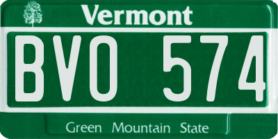 VT license plate BVO574