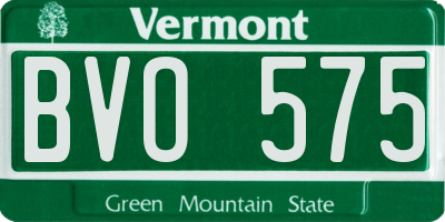 VT license plate BVO575