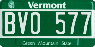 VT license plate BVO577