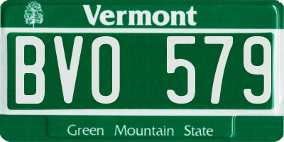 VT license plate BVO579