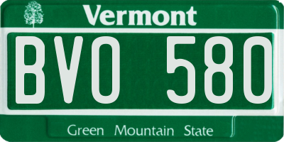 VT license plate BVO580