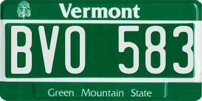 VT license plate BVO583