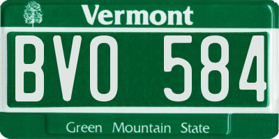 VT license plate BVO584