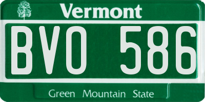 VT license plate BVO586