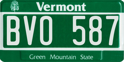 VT license plate BVO587