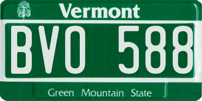 VT license plate BVO588