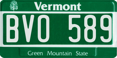 VT license plate BVO589