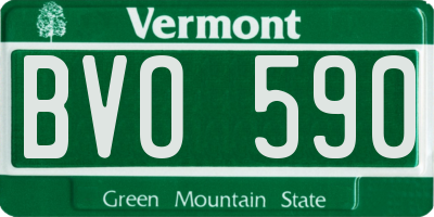 VT license plate BVO590