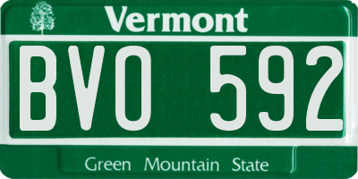 VT license plate BVO592