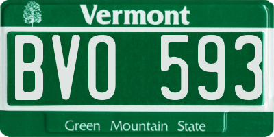 VT license plate BVO593