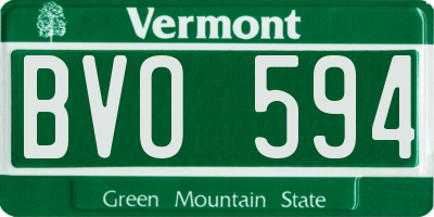 VT license plate BVO594