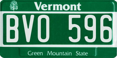 VT license plate BVO596