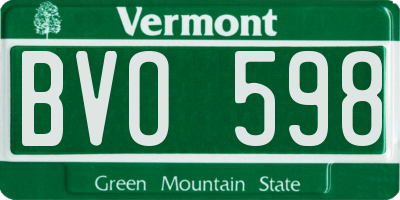VT license plate BVO598