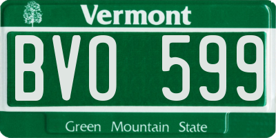 VT license plate BVO599