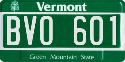 VT license plate BVO601