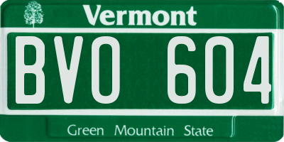 VT license plate BVO604