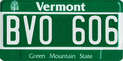 VT license plate BVO606
