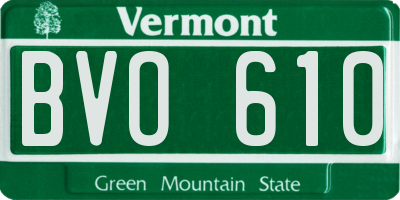 VT license plate BVO610
