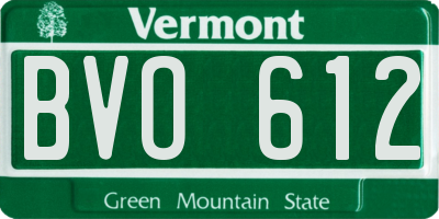 VT license plate BVO612