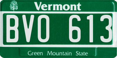 VT license plate BVO613