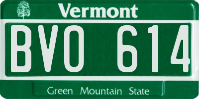 VT license plate BVO614