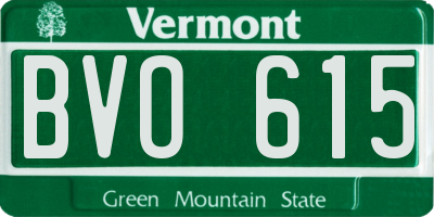 VT license plate BVO615