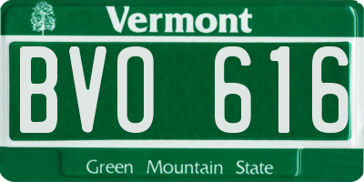 VT license plate BVO616