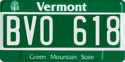VT license plate BVO618