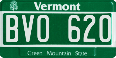 VT license plate BVO620