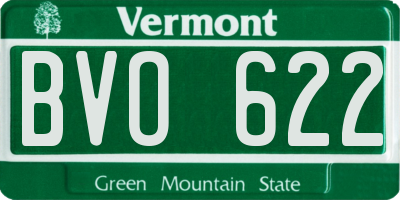VT license plate BVO622