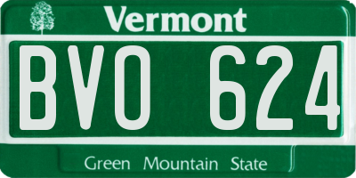 VT license plate BVO624