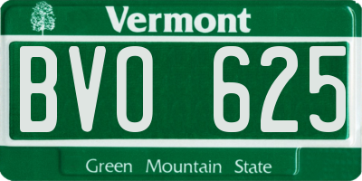 VT license plate BVO625