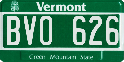 VT license plate BVO626