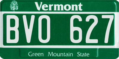 VT license plate BVO627