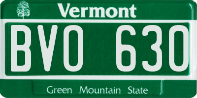 VT license plate BVO630
