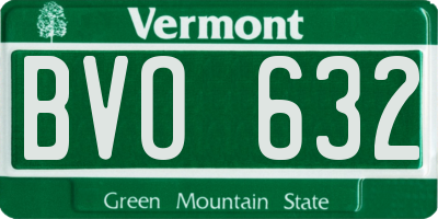VT license plate BVO632