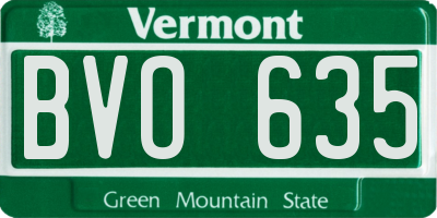 VT license plate BVO635