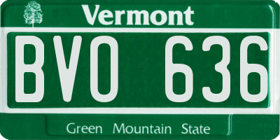 VT license plate BVO636