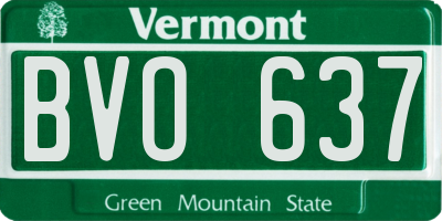 VT license plate BVO637