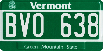 VT license plate BVO638