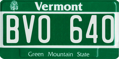 VT license plate BVO640