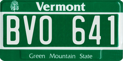 VT license plate BVO641