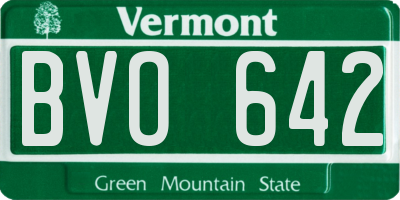 VT license plate BVO642