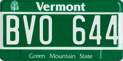 VT license plate BVO644