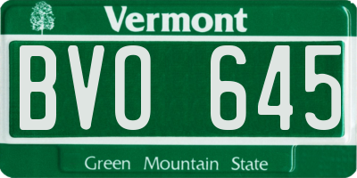 VT license plate BVO645
