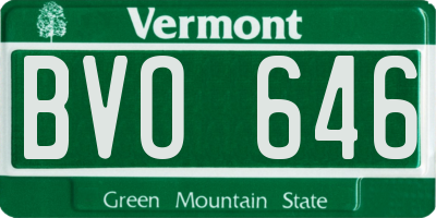 VT license plate BVO646