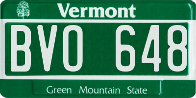 VT license plate BVO648