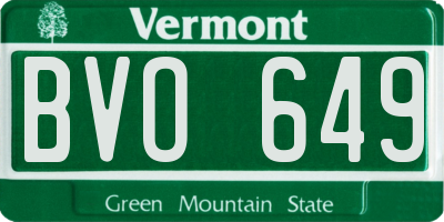 VT license plate BVO649
